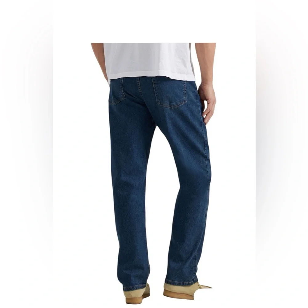 NEW! Wrangler Men's 36x32 Relaxed Fit Stretch Denim Blue Jeans with Flex